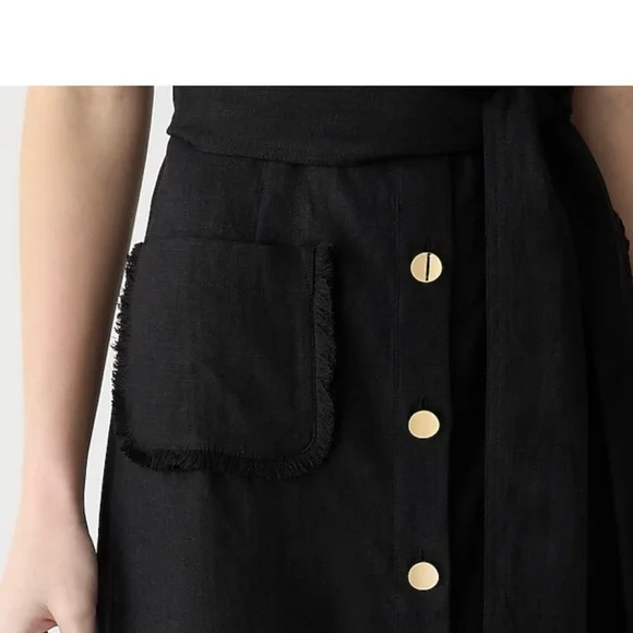 J Crew Linen Raw Hem Maxi Shirtdress - Picture 6 of 7